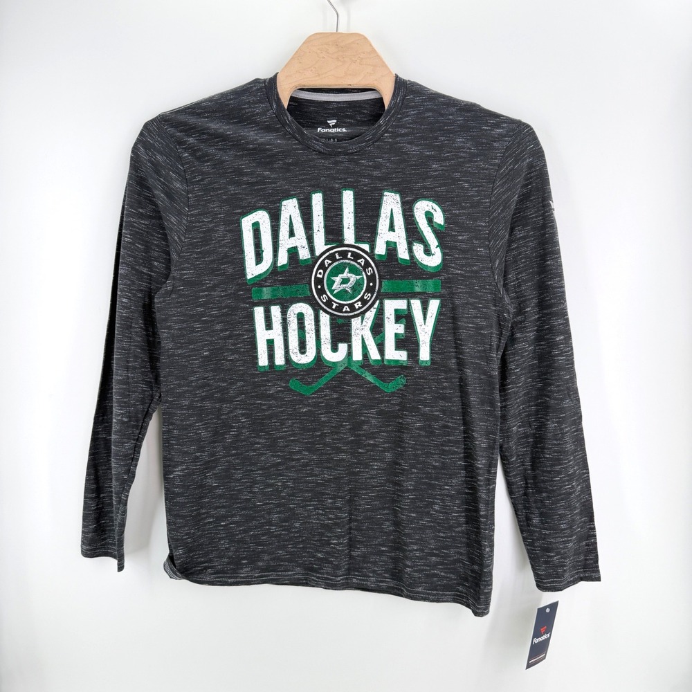 Fanatics Dallas Stars NHL Shirt Large Cotton Blend Charcoal Grey Hockey Fan Gear